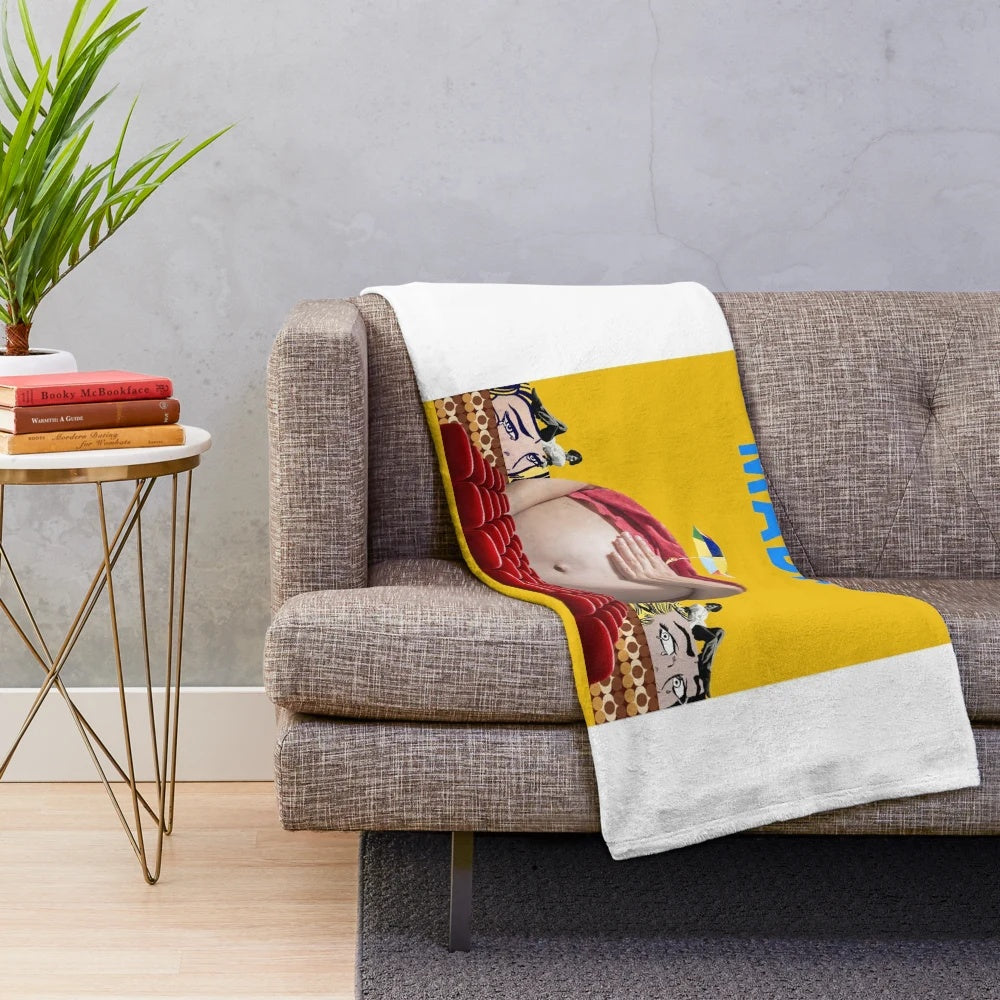 Plush blanket featuring imagery from the classic Spanish film "All About My Mother