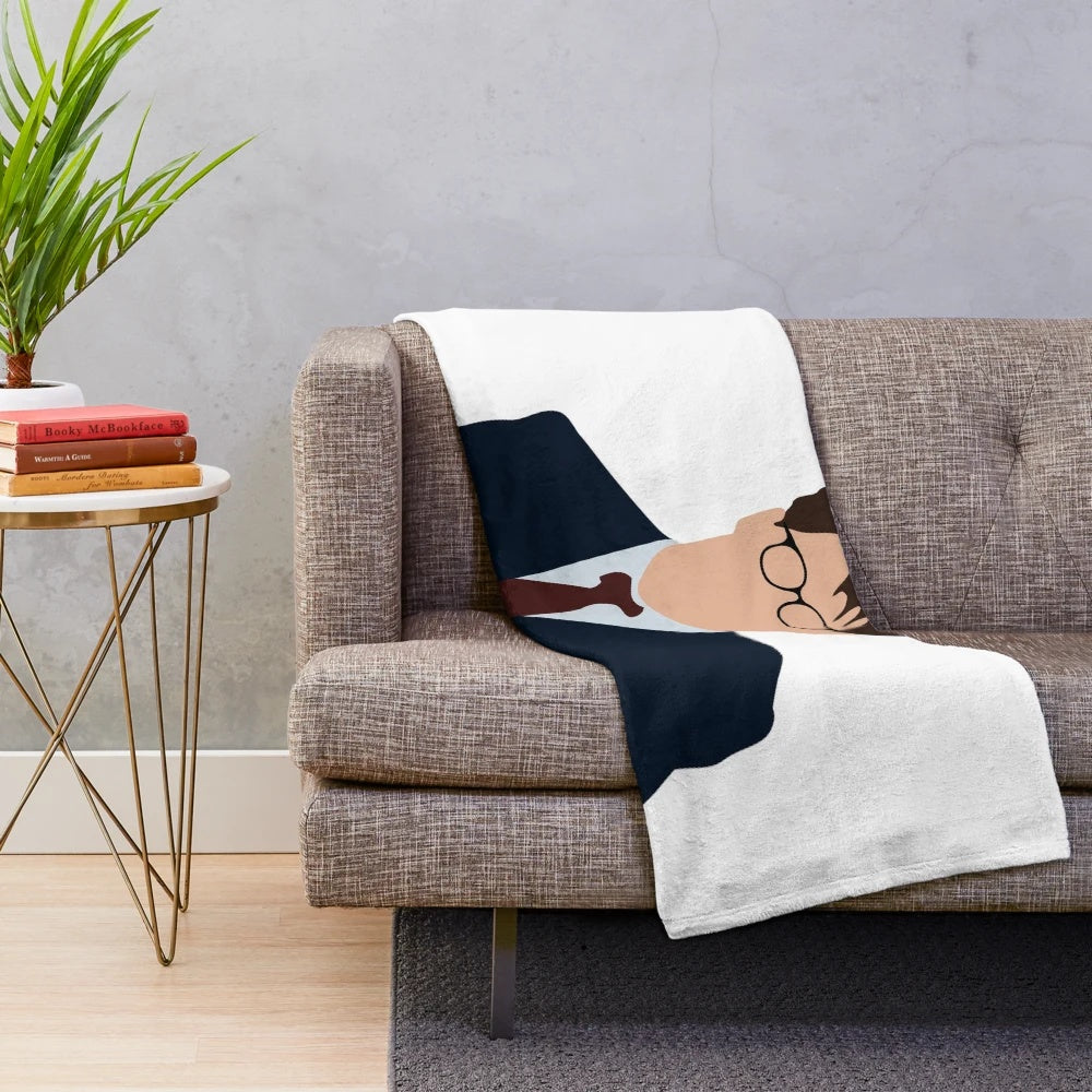 Soft and comfortable plush blanket featuring a design inspired by the movie "Rushmore