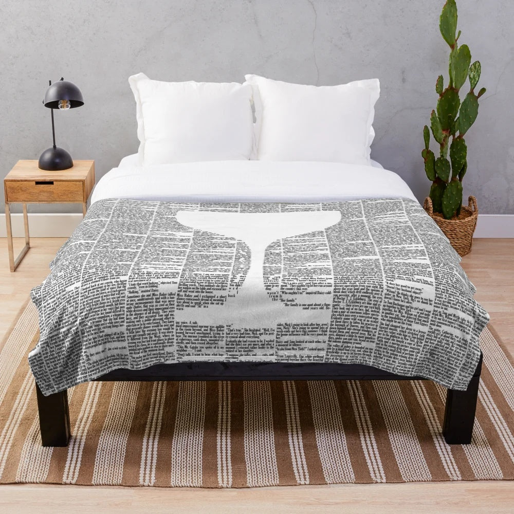 The Great Gatsby inspired plush blanket featuring a champagne-colored design