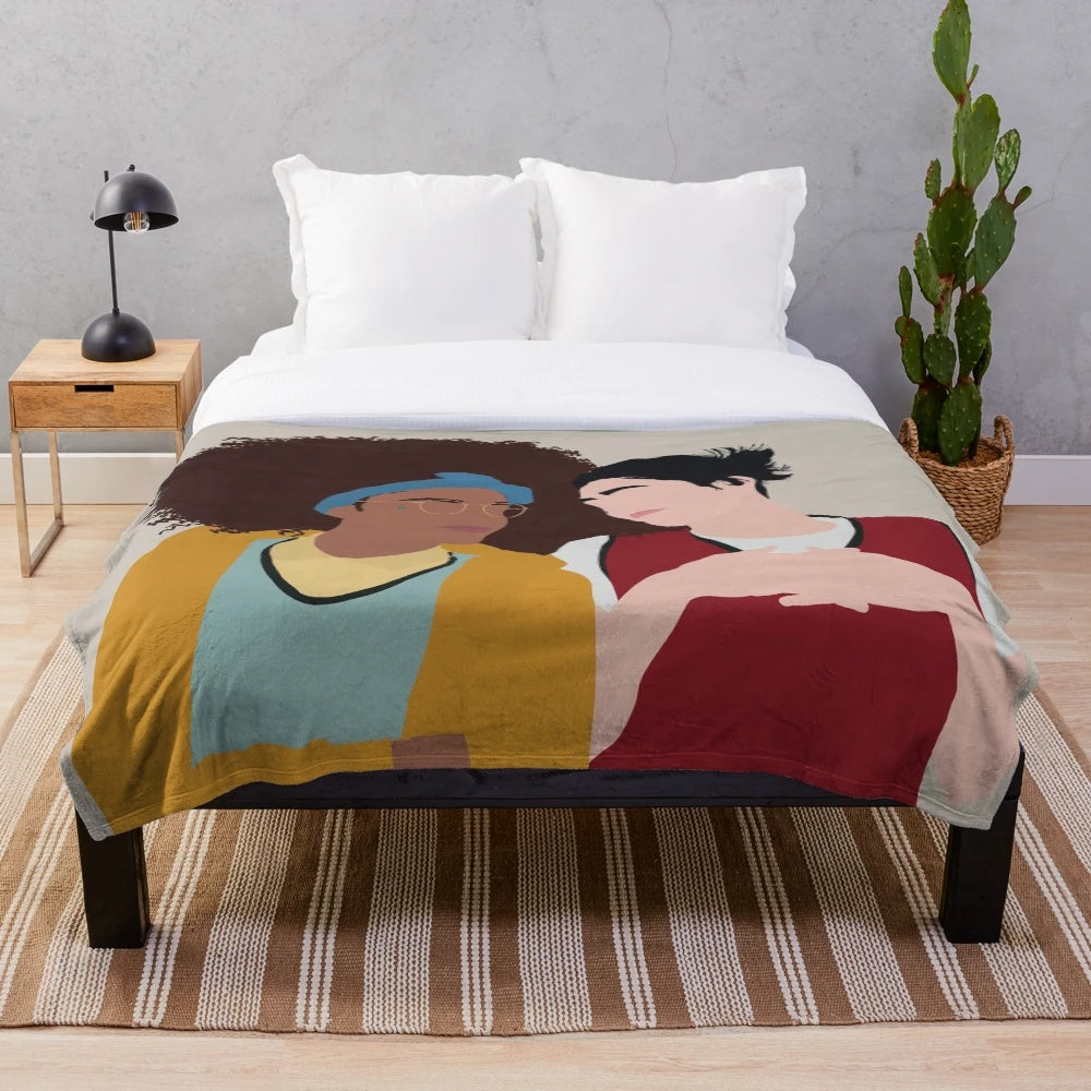 Plush blanket inspired by the Heartstopper Netflix series
