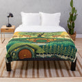 Plush blanket with fantasy and sci-fi design elements