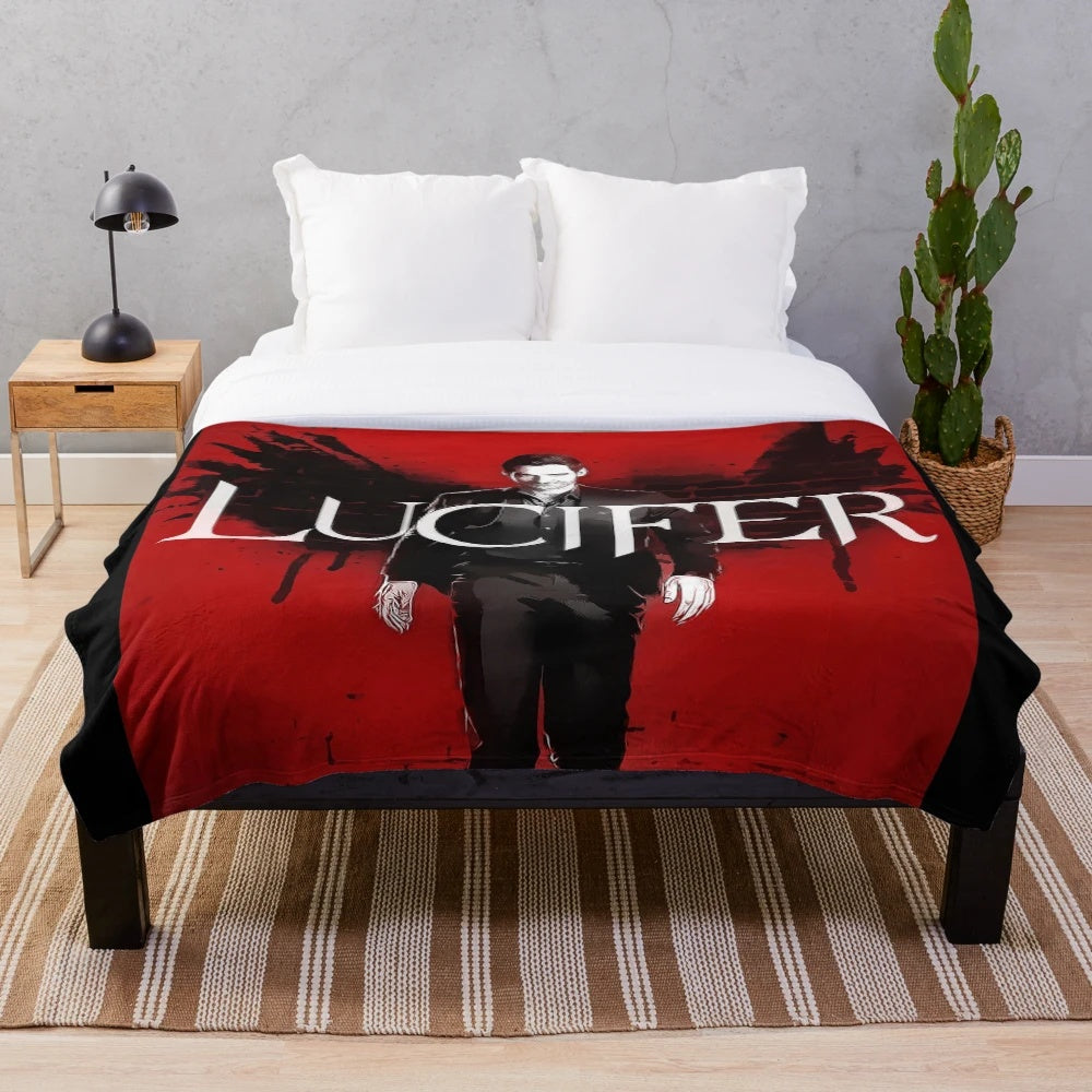 Cozy plush blanket featuring Lucifer Morningstar and Ella Lopez from the popular TV series