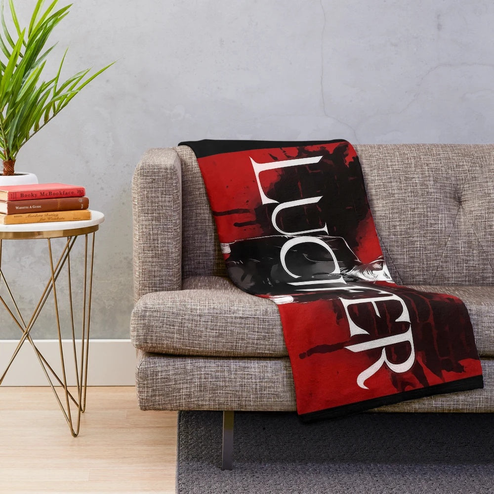 Cozy plush blanket featuring Lucifer Morningstar and Ella Lopez from the popular TV series