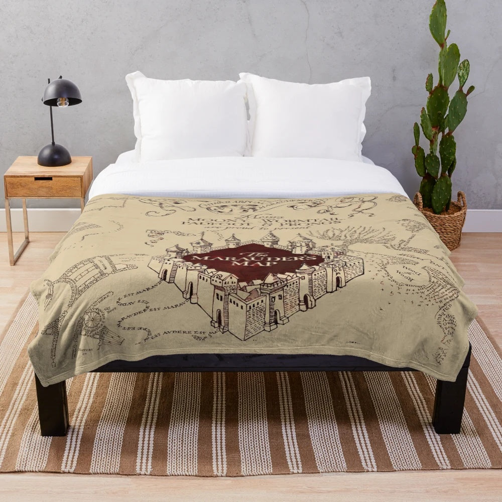 Marauder's Map Inspired Plush Blanket