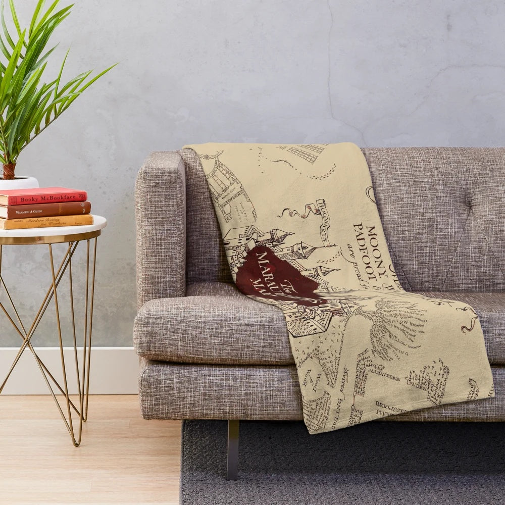 Marauder's Map Inspired Plush Blanket