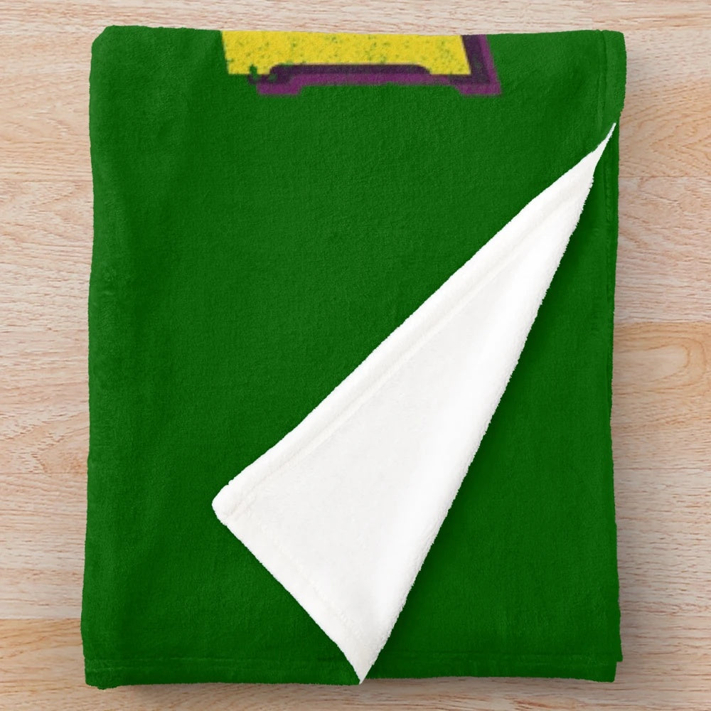 Plush blanket featuring The Mighty Ducks hockey team logo and jersey design