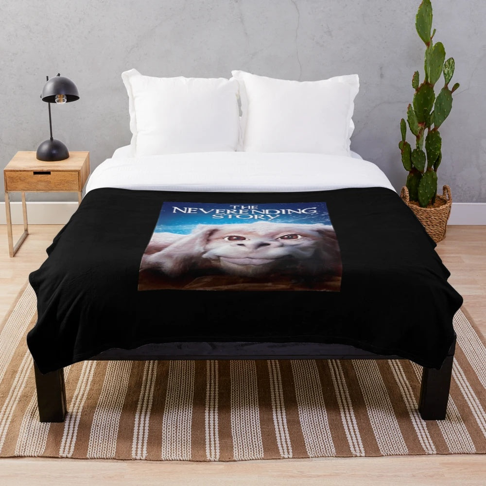 Plush blanket featuring Falkor the luckdragon from The Neverending Story