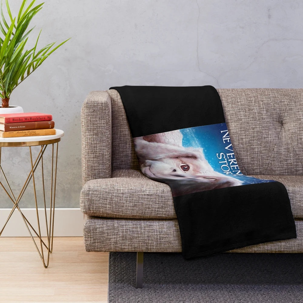 Plush blanket featuring Falkor the luckdragon from The Neverending Story