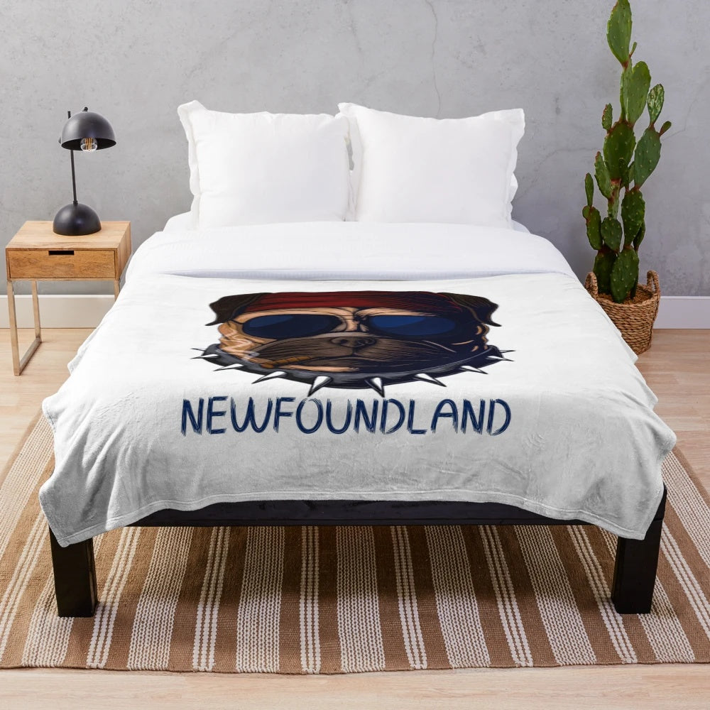 Plush blanket featuring the Newfoundland Growlers hockey team logo and colors