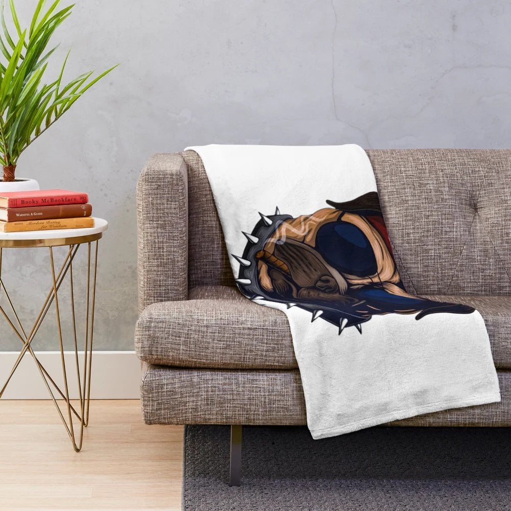 Plush blanket featuring the Newfoundland Growlers hockey team logo and colors
