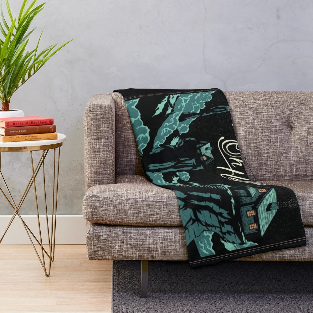 Plush blanket with rustic mountain design inspired by indie folk band The Oh Hellos