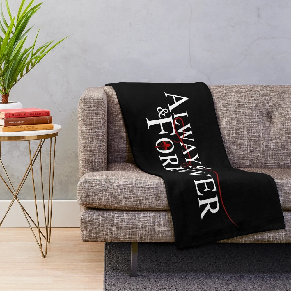 Plush blanket featuring characters from The Originals