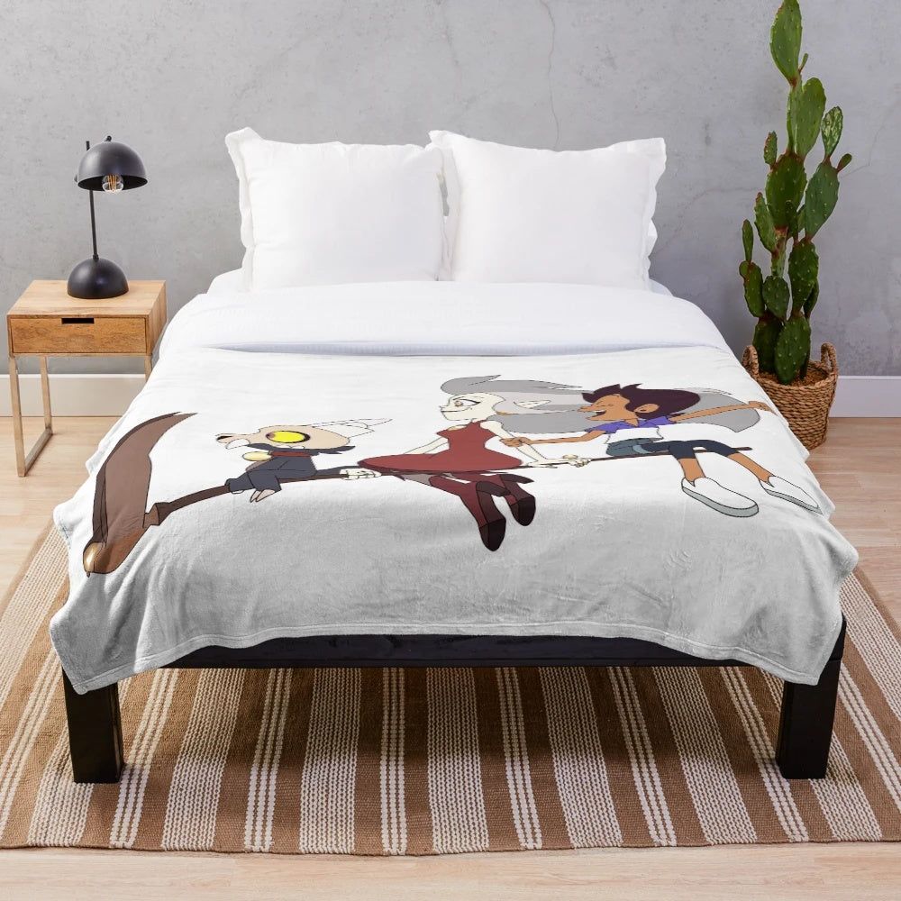 Plush blanket featuring characters from the Disney+ fantasy series 'The Owl House