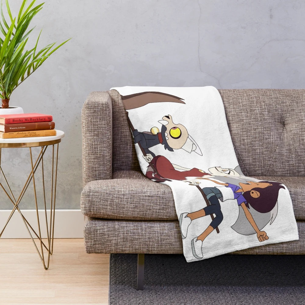 Plush blanket featuring characters from the Disney+ fantasy series 'The Owl House