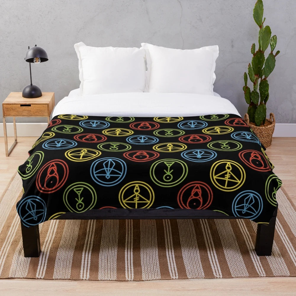 Plush blanket featuring magical glyphs from the Owl House