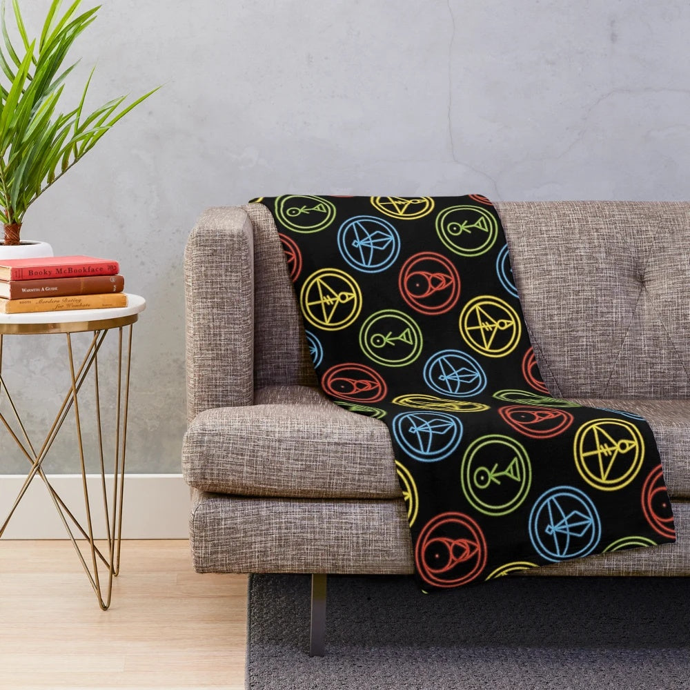 Plush blanket featuring magical glyphs from the Owl House