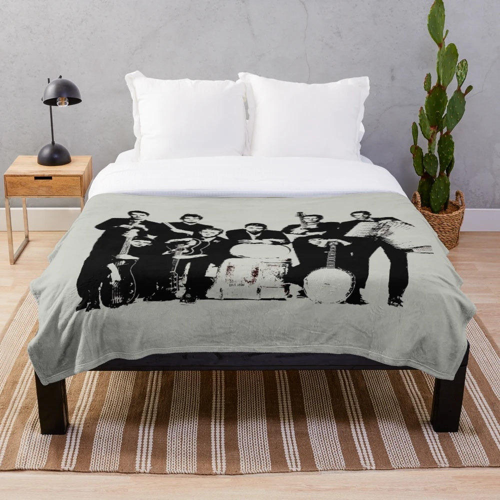 Plush blanket featuring the iconic Pogues band logo and celtic punk design