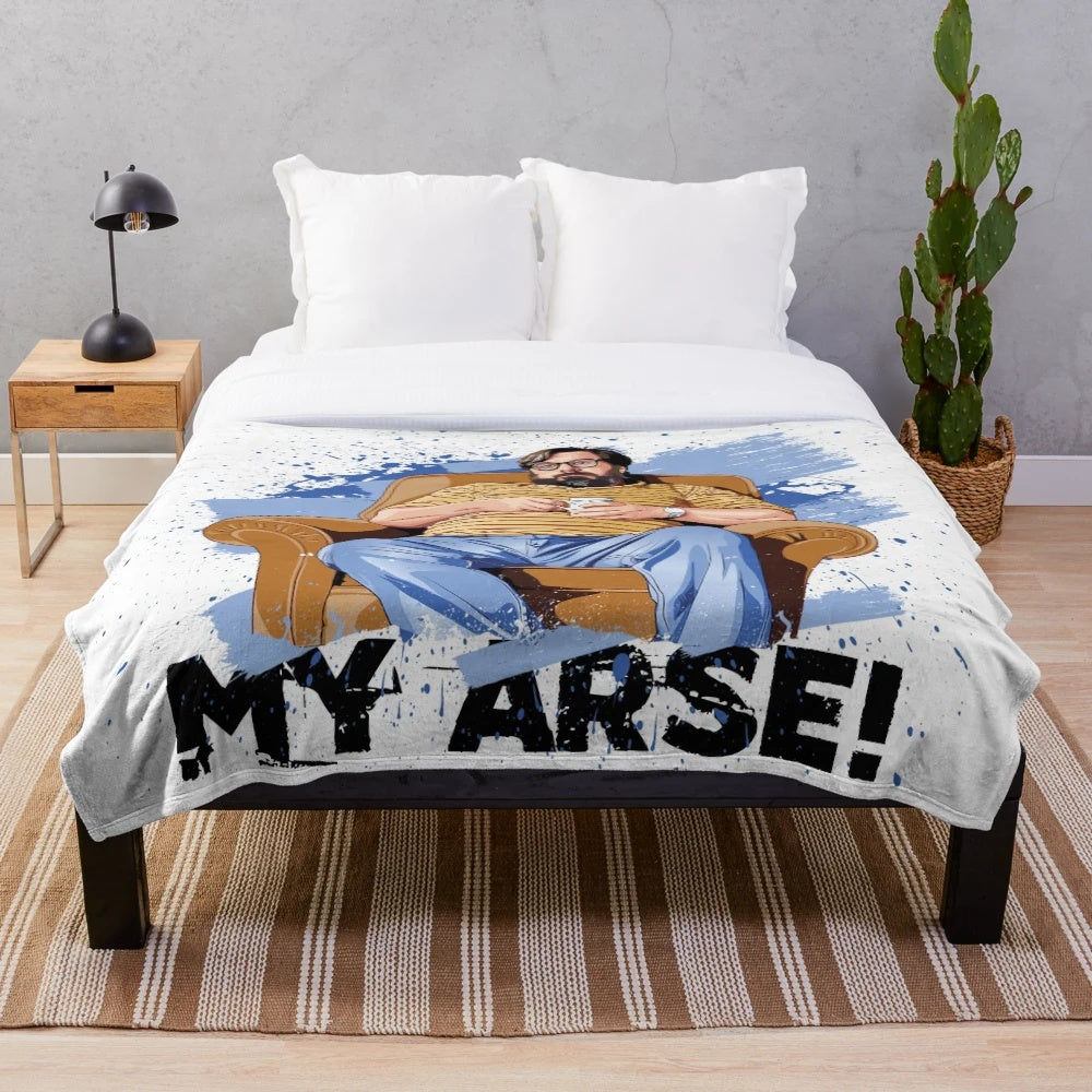 The Royle Family inspired plush blanket featuring Jim Royle