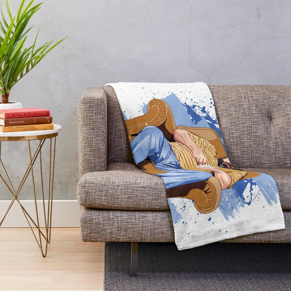 The Royle Family inspired plush blanket featuring Jim Royle