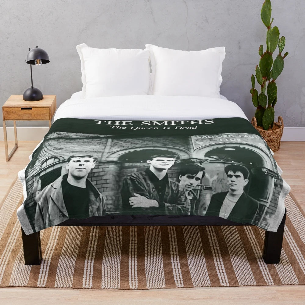 Cozy plush blanket featuring a classic The Smiths-inspired design