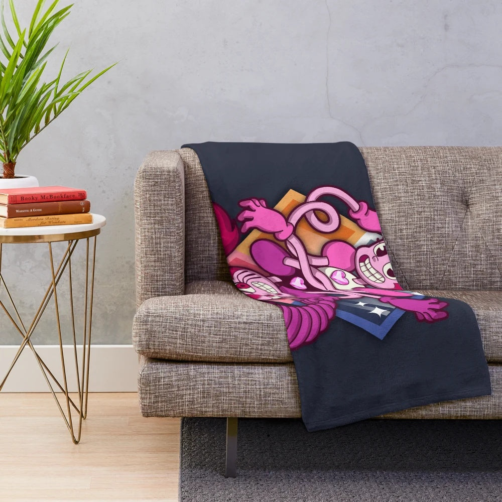 Soft and plush blanket with a Stephen Universe-inspired design
