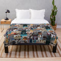 Plush blanket with beach and wave design inspired by "The Summer I Turned Pretty