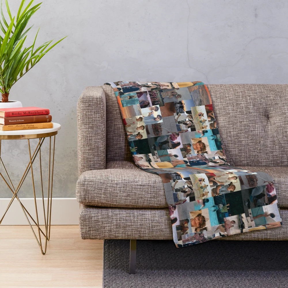 Plush blanket with beach and wave design inspired by "The Summer I Turned Pretty