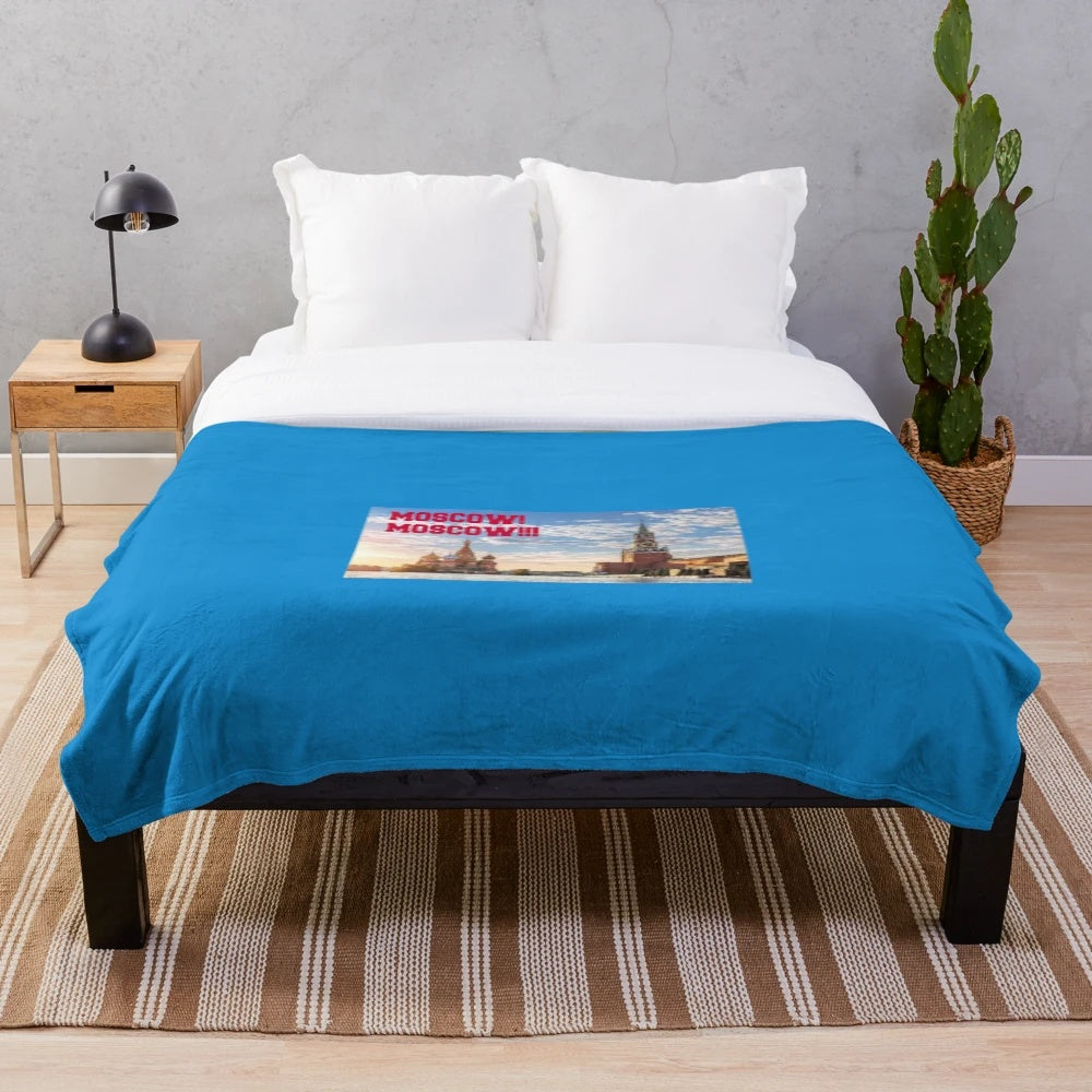Plush blanket with Moscow-inspired design