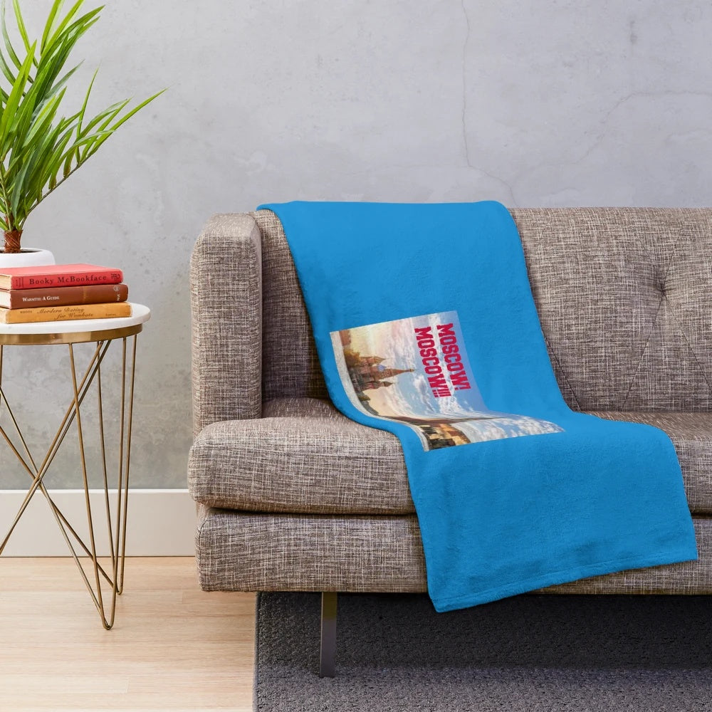 Plush blanket with Moscow-inspired design