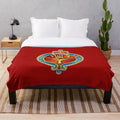 Plush blanket featuring the crest and colors of the Welsh Guards of the British Army