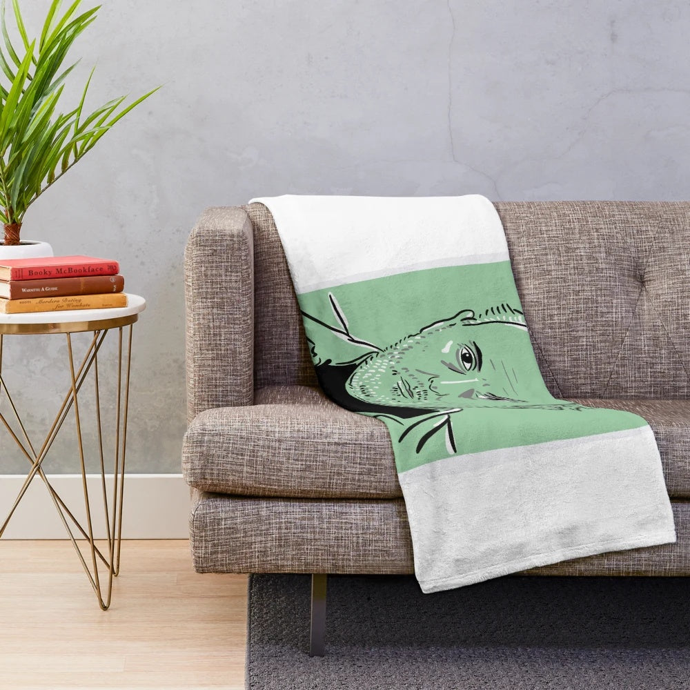 Plush blanket with world cinema and filmmaker imagery