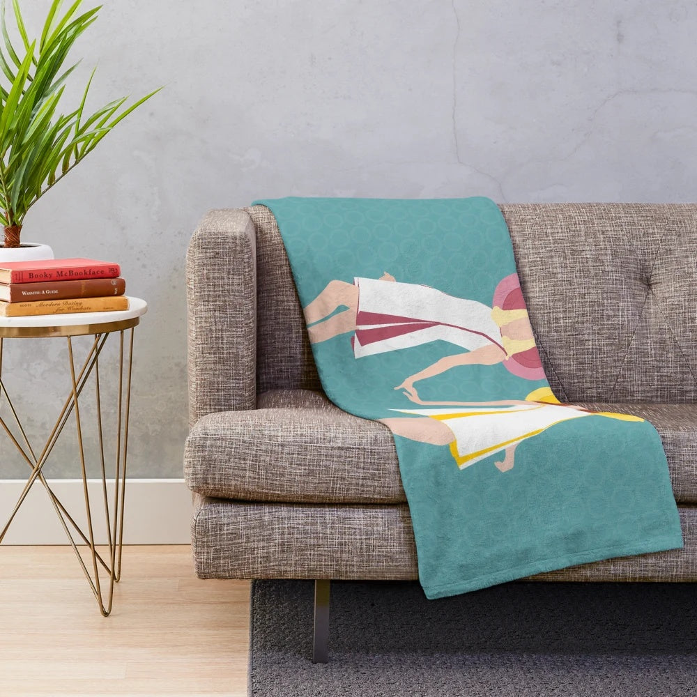 Soft and plush blanket featuring imagery from the classic French film The Young Girls of Rochefort