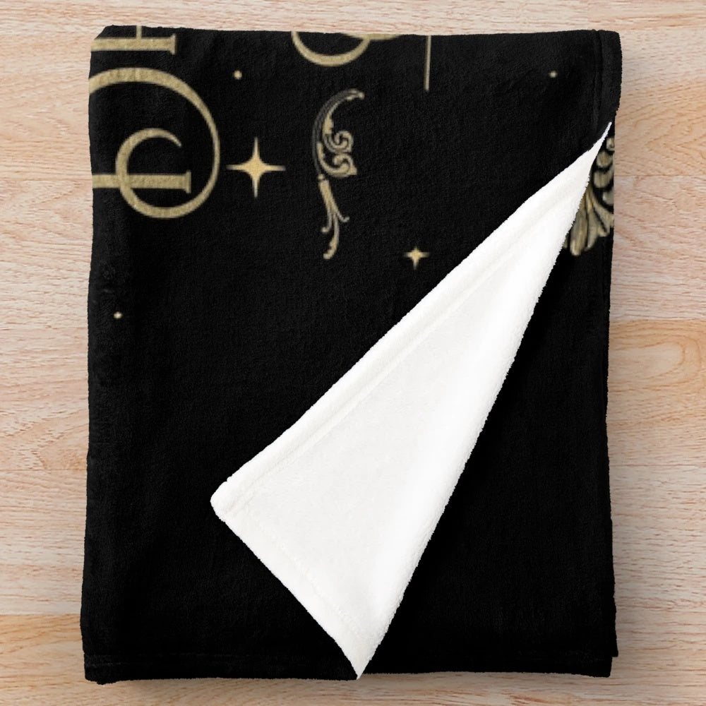 Cozy plush blanket featuring a design inspired by the "A Court of Thorns and Roses" series by Sarah J. Maas