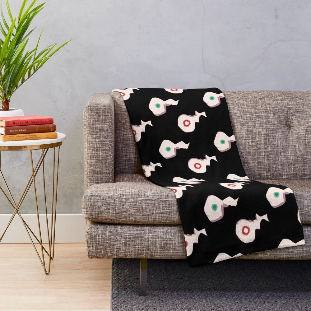 Plush blanket featuring a Toilet Bound Hanako-kun inspired pattern