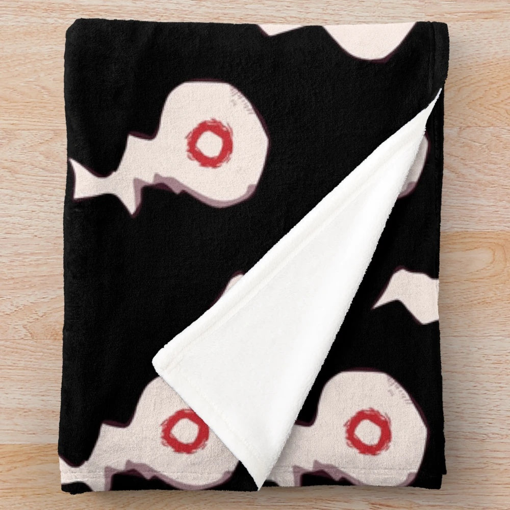 Plush blanket featuring a Toilet Bound Hanako-kun inspired pattern