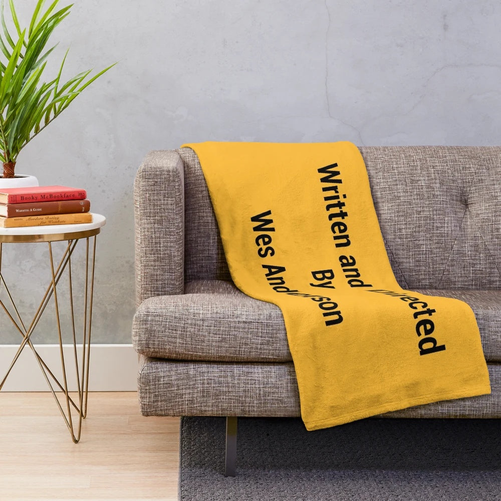 Plush blanket featuring Wes Anderson film aesthetic