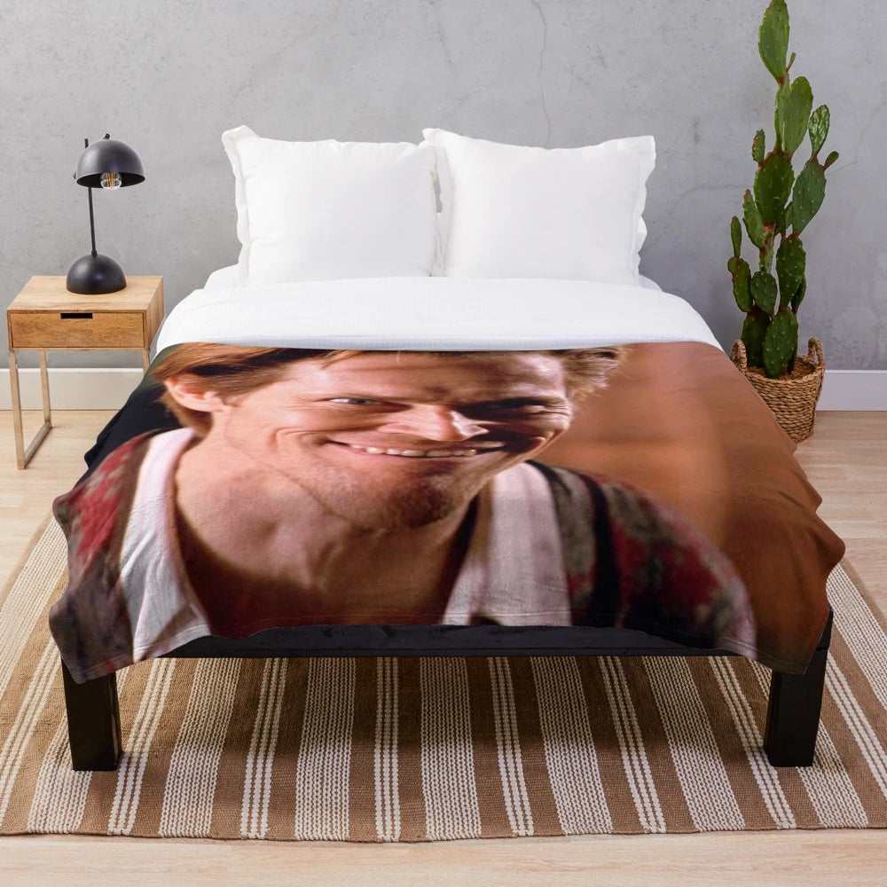 Willem Dafoe-inspired plush blanket