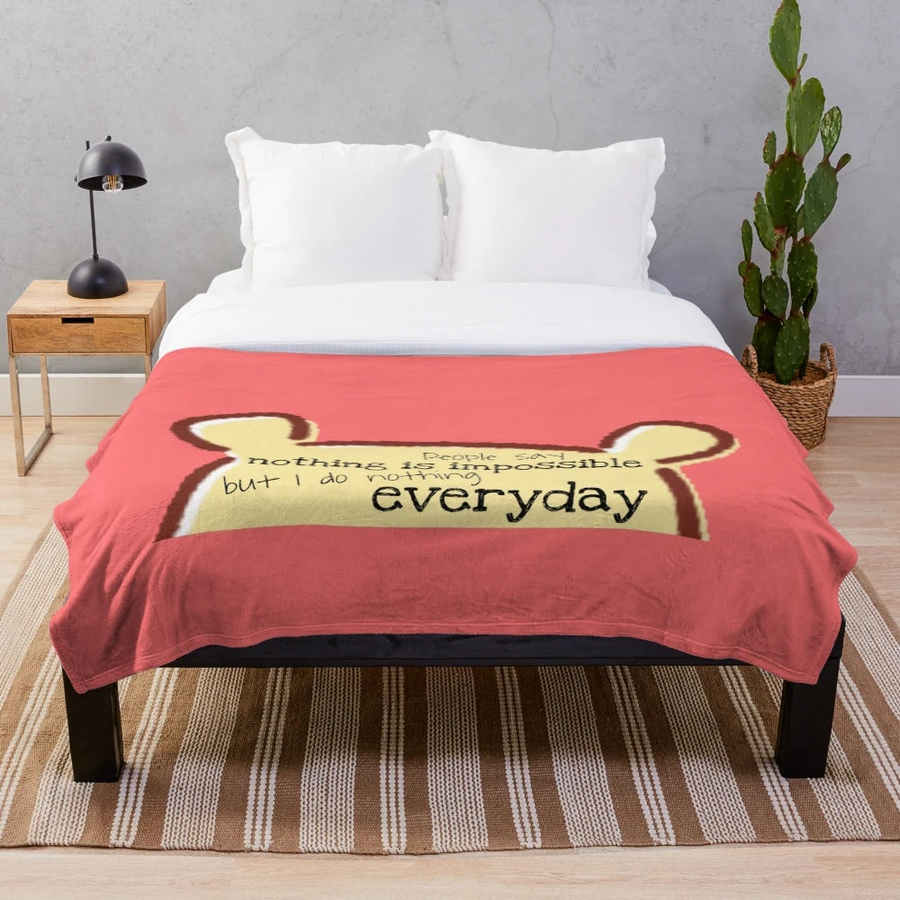 Soft and plush blanket featuring Winnie the Pooh design