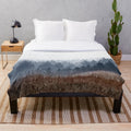 Plush blanket featuring a misty autumn wilderness forest landscape