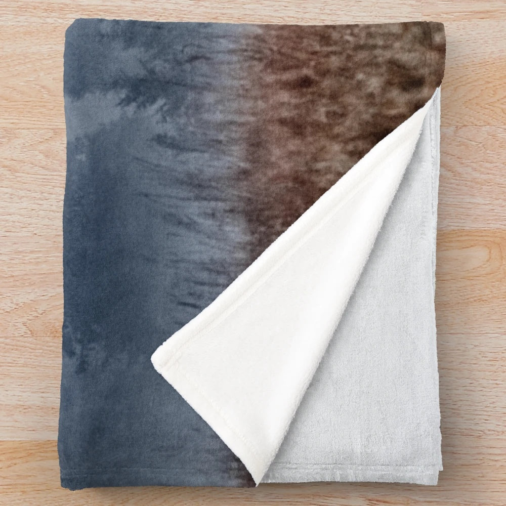 Plush blanket featuring a misty autumn wilderness forest landscape