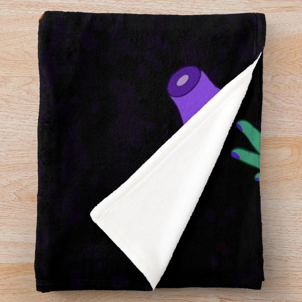 Soft and plush blanket with a circle game/gotcha meme design