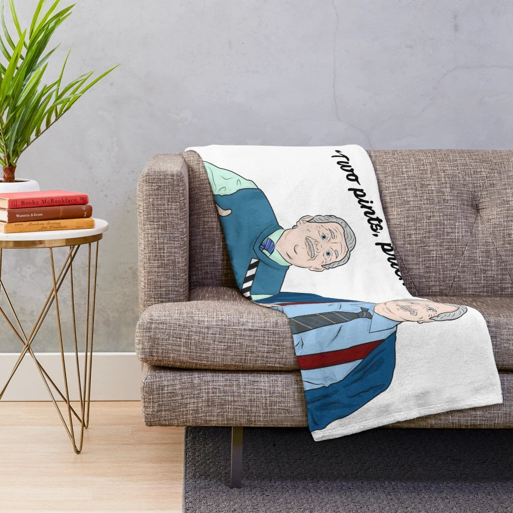 Cozy and soft plush blanket with Two Pints TV show design
