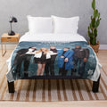 Cozy plush blanket with snow and winter theme