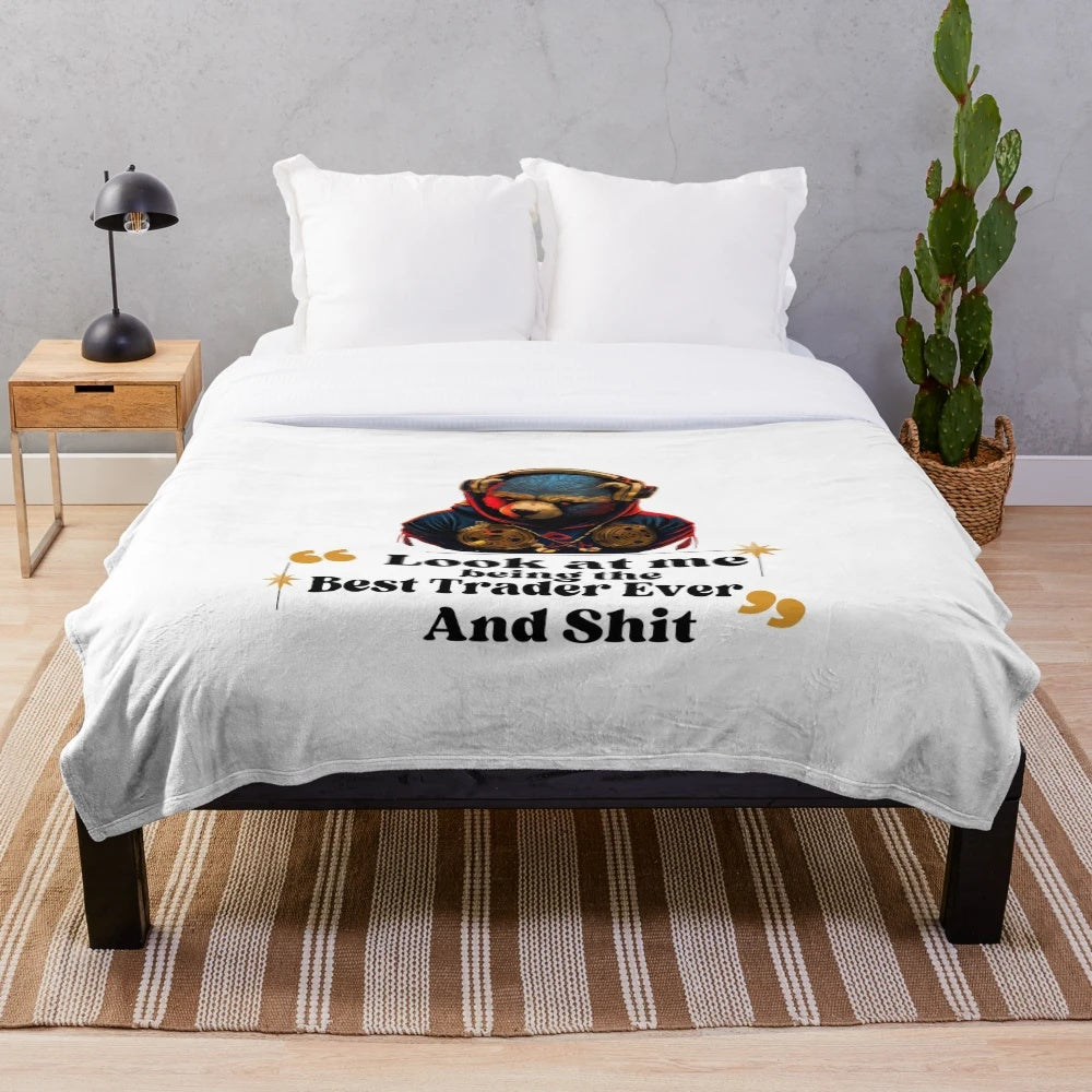 Cozy plush blanket with focus keyword "day trading gift