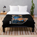 Soft and cuddly plush blanket featuring a playful puppy with a blue mask, part of the Bearzoo series