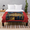 Cozy plush blanket featuring the entrance to an old cinema, evoking a nostalgic cinematic experience