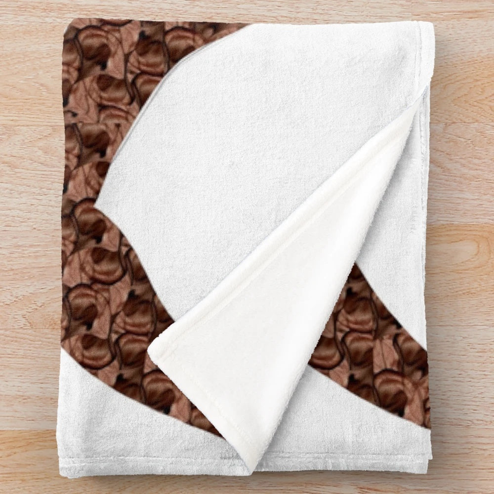 Cozy plush blanket in neutral color