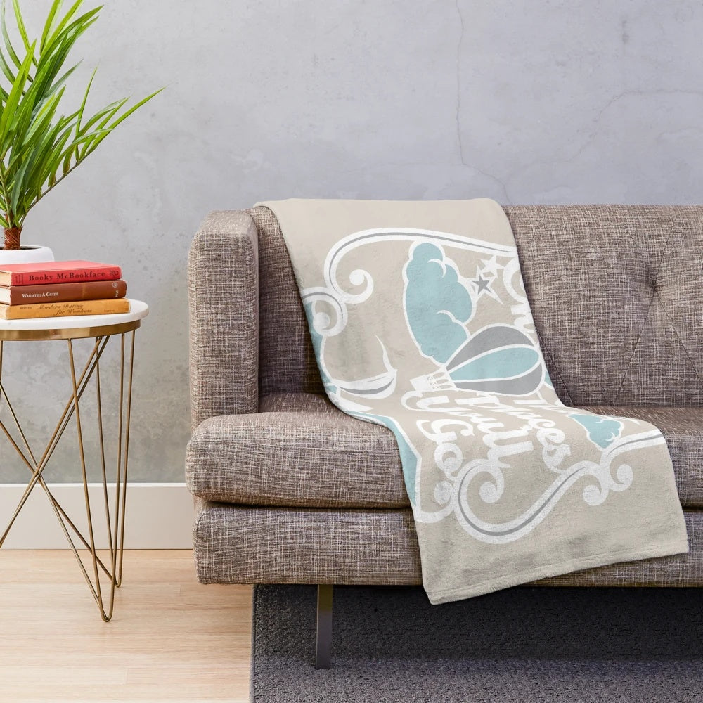 Plush blanket with Dr. Seuss inspired "The Places You'll Go" design