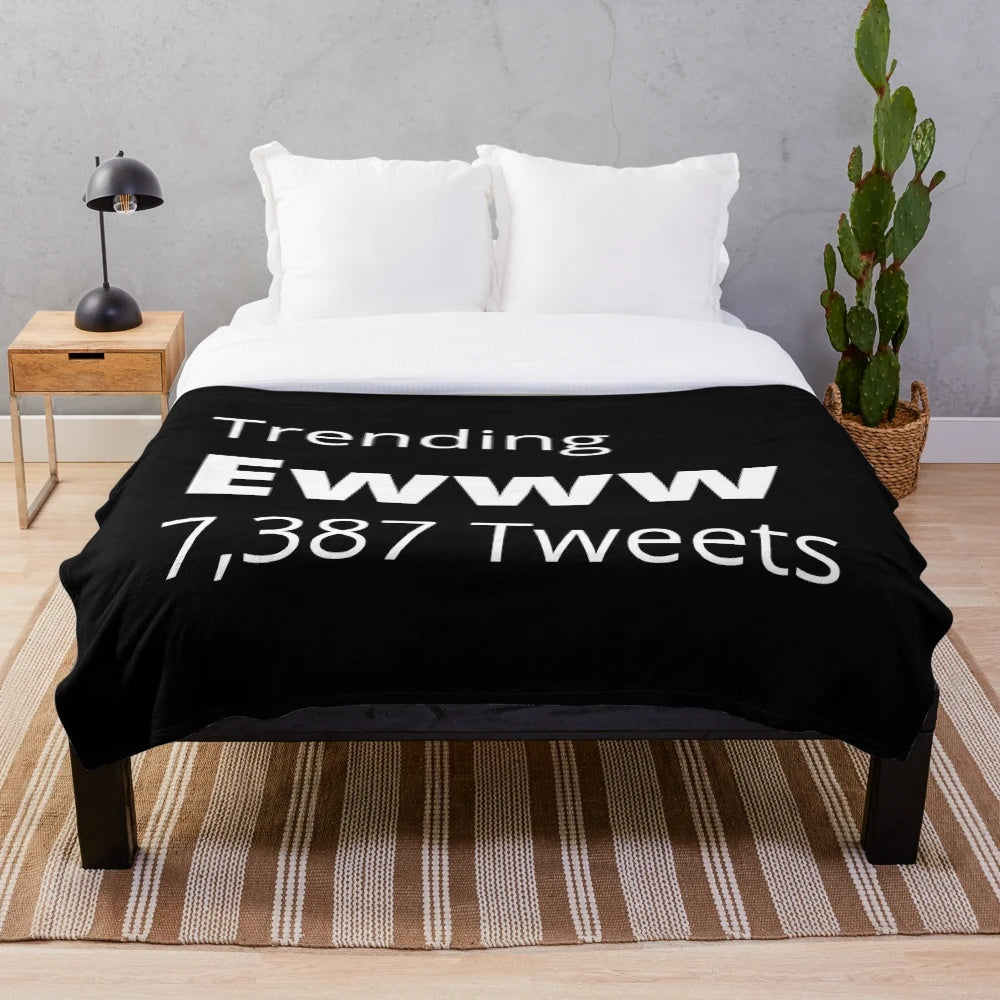 Plush blanket with "Ewww" design, perfect for social media and meme lovers