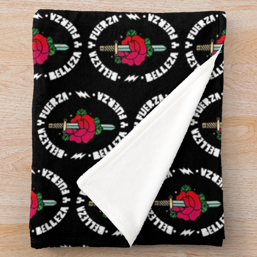 Soft and plush blanket with a vintage inspired aesthetic design